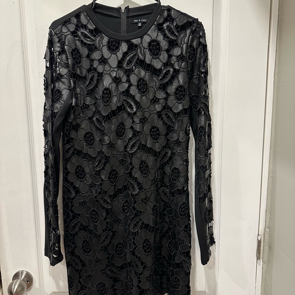 Lace Faux Leather Dress - Picture 3 of 5